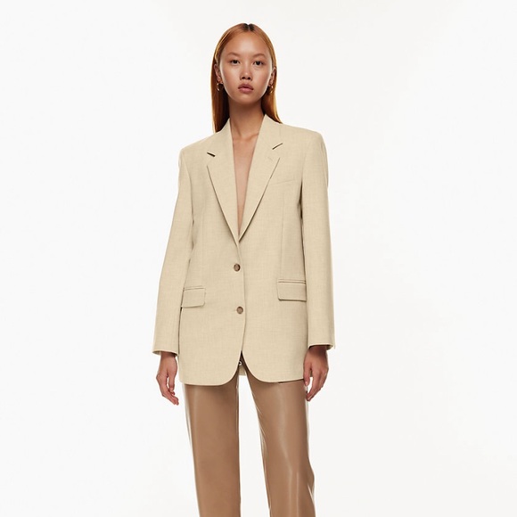 Babaton Agency Blazer in Heather Oat Beige - Picture 1 of 10